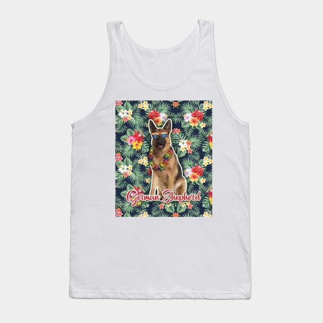 Bernese Mountain Summer Funky Hawaiian, Hawaii Style, Dog Personalized Hawaiian Tank Top by Hoahip